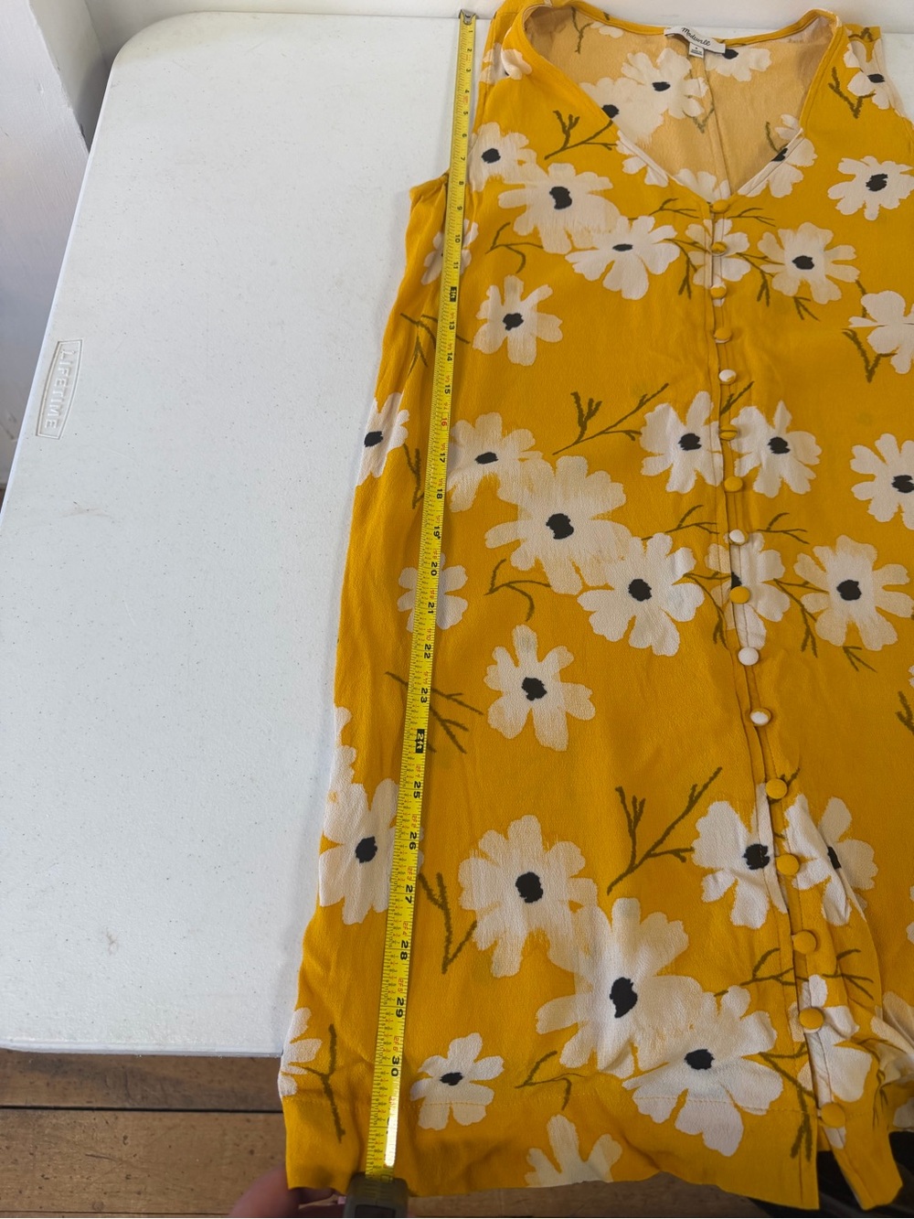 Madewell Yellow Floral Sleeveless Dress Size S - Picture 5 of 6